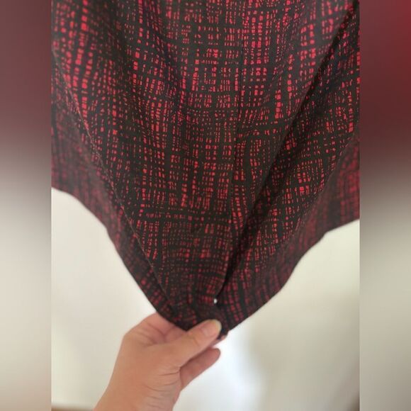 Ellen Tracy red and black elastic waist skirt XL - Picture 6 of 6